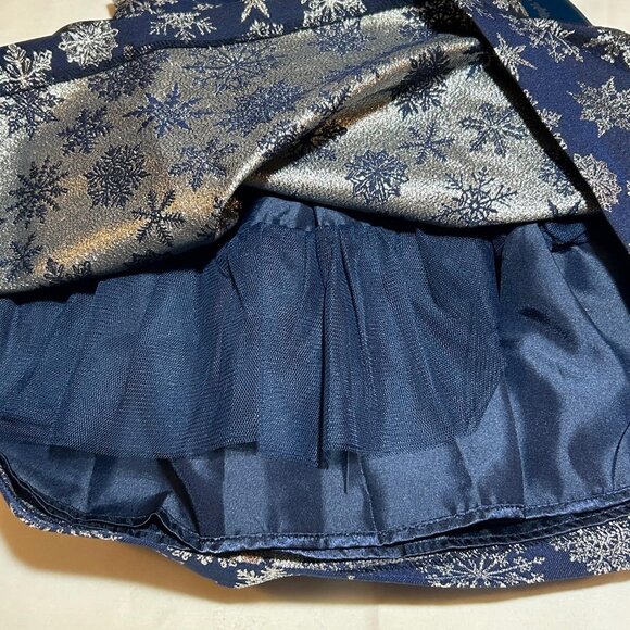 Gymboree Girls Blue Silver Snowflake Short Cap Sleeves Dress NWT Silent Night - Picture 3 of 13